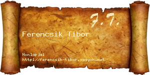 Ferencsik Tibor névjegykártya